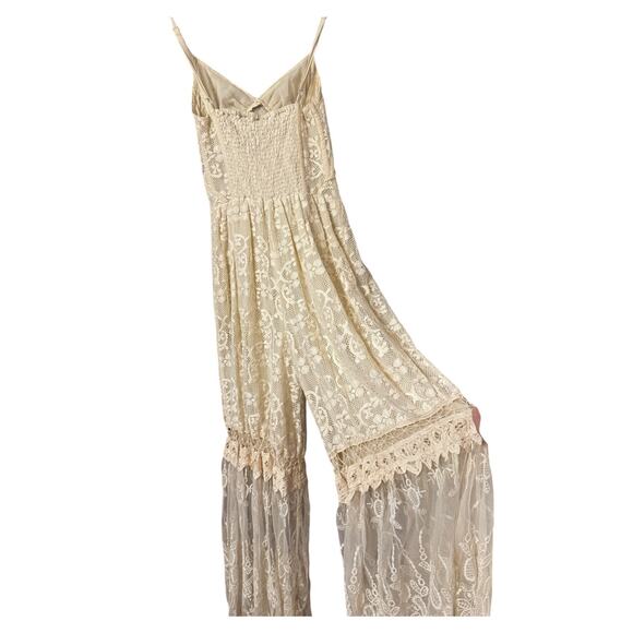 New Romantics by Free People Love Me Do Lace Embroidered Boho Jumpsuit – Size XS - Picture 4 of 9